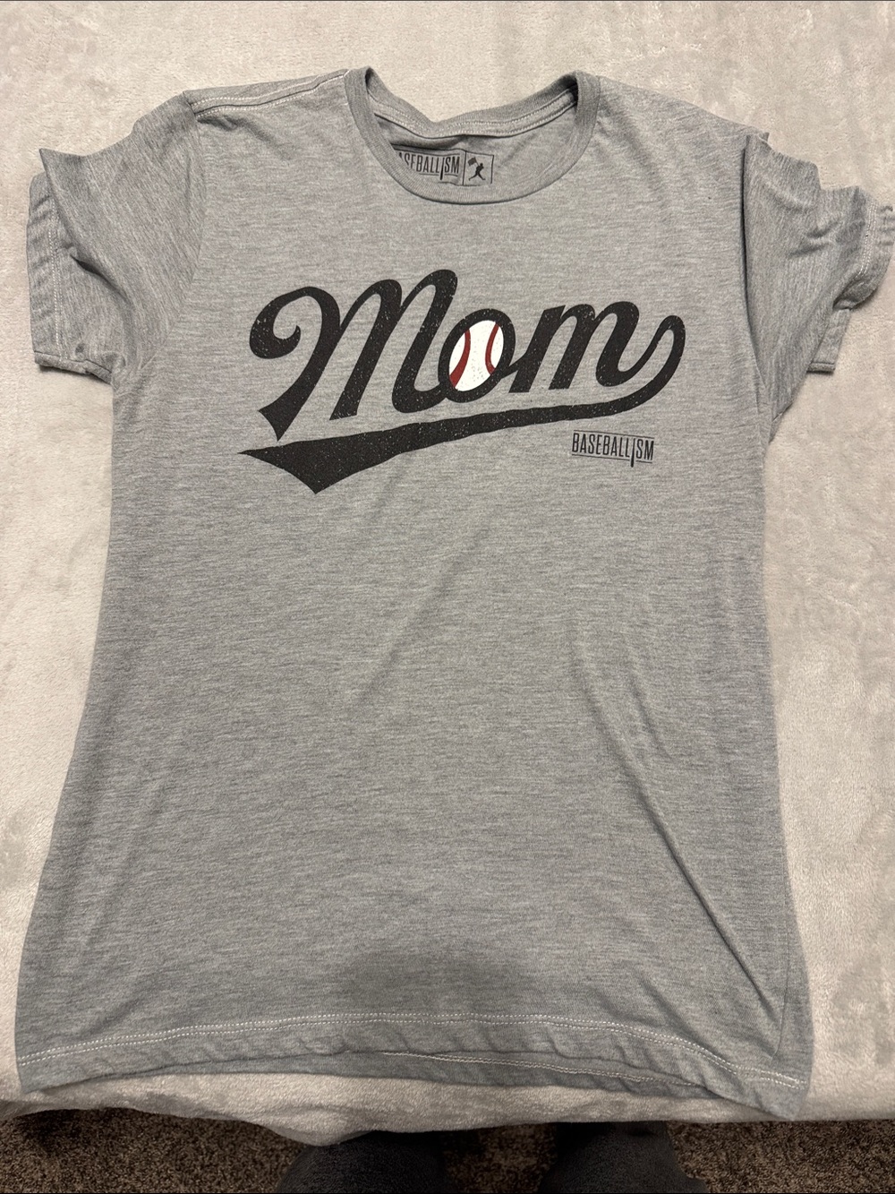Baseballism Mom Gray tshirt size small